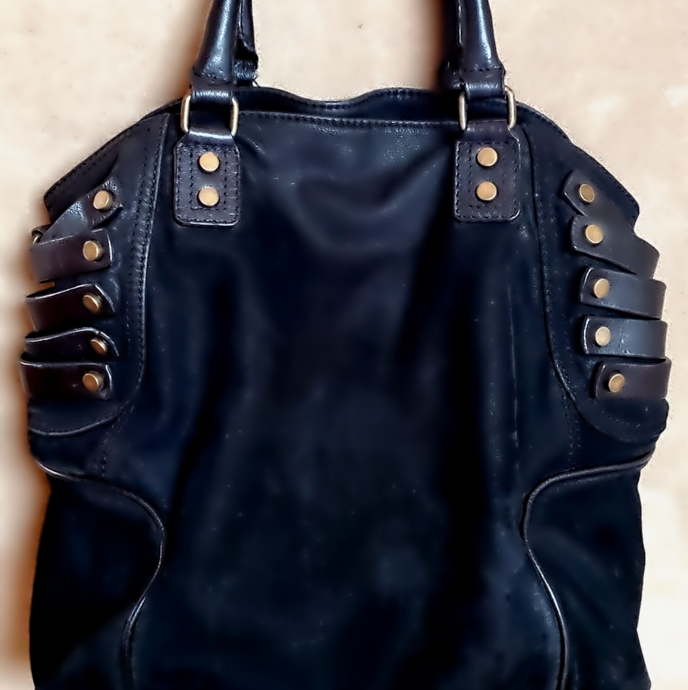 Gorgeous Cynthia Vincent Black Suede & Leather Bag